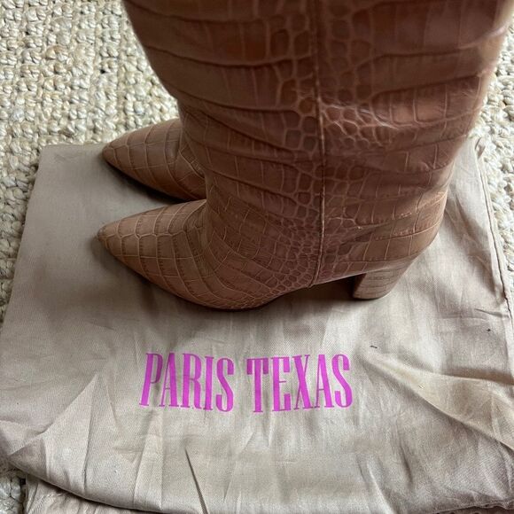 Paris Texas Beige Croc-effect Leather Boots, Made in Italy EU 37.5 - Picture 8 of 8